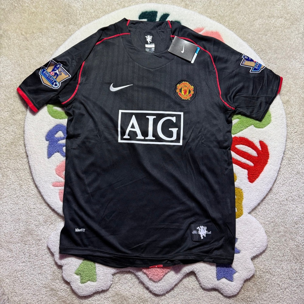 Nike Manchester United Ronaldo 7 Away Jersey Black 2007-08 NWT Mens Size Large